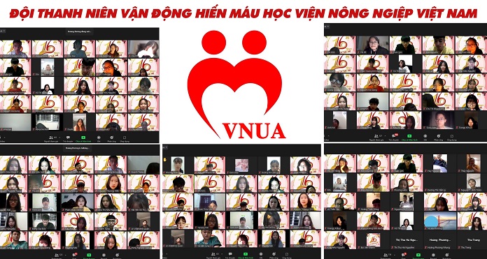 Đội Thanh niên vận động hiến máu Học viện Nông nghiệp trong một buổi sinh hoạt thường niên