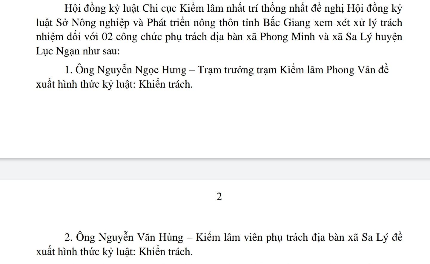 Chi Cục Kiểm lâm tỉnh Bắc Giang đề xuất kỷ luật hai cán bộ vì để xảy ra phá rừng