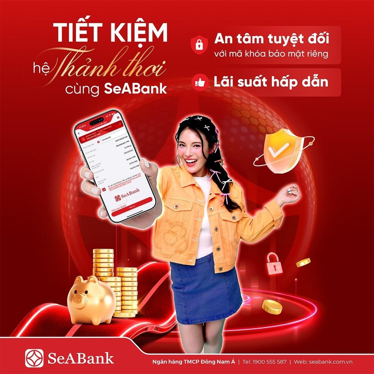 Tính năng “Mã khóa bảo mật cho tiền gửi online” được tích hợp trực tiếp trên ứng dụng SeAMobile