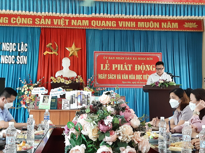 Ông Bùi Giang Nam - Phó Chủ tịch UBND xã phát biểu trong lễ phát động