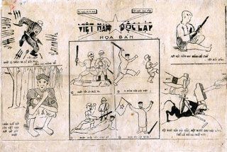 Họa bản báo Việt Nam độc lập, cơ quan tuyên truyền của Việt Minh Cao - Bắc - Lạng, số ra ngày 25-5-1945.