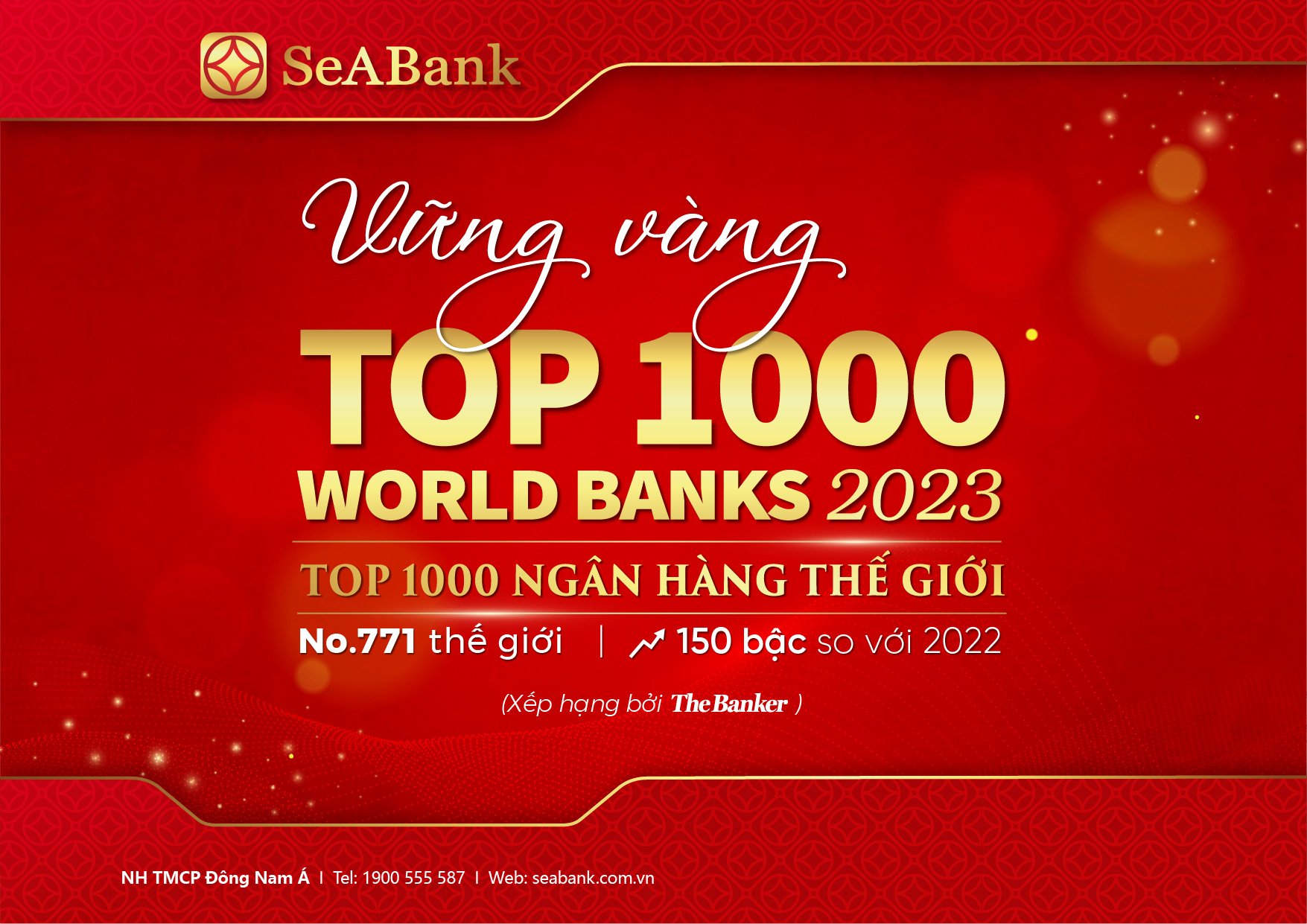 SeABank tăng 150 bậc trong bảng xếp hạng "Top 1000 Ngân hàng thế giới"