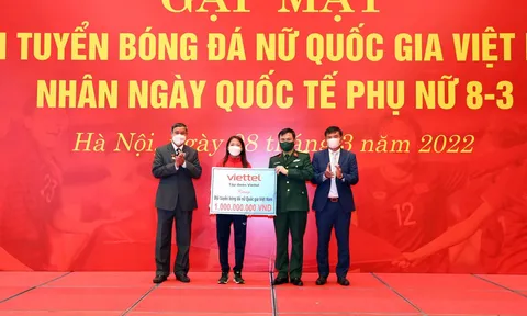 Viettel tặng 1 tỷ đồng tới Đội tuyển Bóng đá nữ Việt Nam