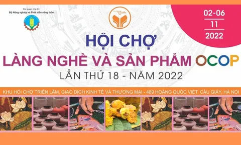 150 gian hàng tại Hội chợ làng nghề và sản phẩm OCOP Việt Nam lần thứ 18