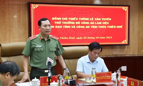 Thứ trưởng Bộ Công an làm việc với Công an Thừa Thiên Huế về công tác đảm bảo ANTT