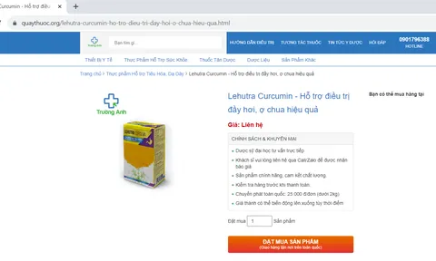 Cảnh báo Quảng cáo Thực phẩm bảo vệ sức khỏe LEHUTRA-CURCUMIN vi phạm quy định của pháp luật về quảng cáo thực phẩm