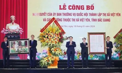 Lễ công bố Nghị quyết thành lập thị xã Việt Yên, tỉnh Bắc Giang
