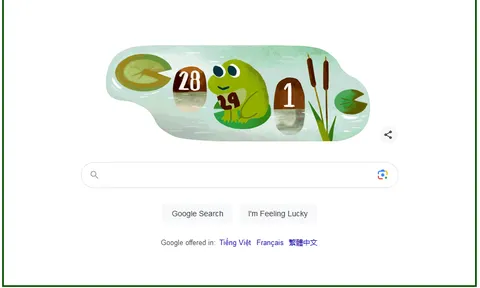 Google Doodle hôm nay 29/2: Chú ếch vui vẻ
