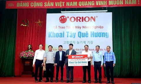 Hà Nội: Công ty Orion Vina hỗ trợ máy nông nghiệp cho nông dân huyện Gia Lâm