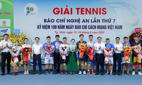Hơn 200 vận động viên tham gia Giải Tennis Báo chí Nghệ An lần thứ 7
