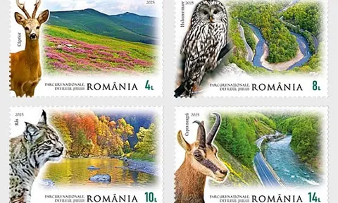 Bộ tem độc đáo về các loài động vật ở Công viên quốc gia Romania