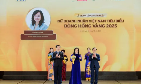 Tổng Giám đốc SHB Ngô Thu Hà được vinh danh “Nữ doanh nhân Việt Nam tiêu biểu - Bông hồng vàng” năm 2025