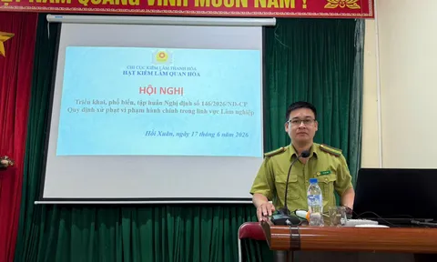 Hạt kiểm lâm Quan Hóa ra quân phổ biến Nghị định 146/2026/NĐ-CP