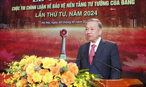 Tổng Bí thư, Chủ tịch nước Tô Lâm dự Lễ trao giải Cuộc thi chính luận về bảo vệ nền tảng tư tưởng của Đảng lần thứ tư năm 2024