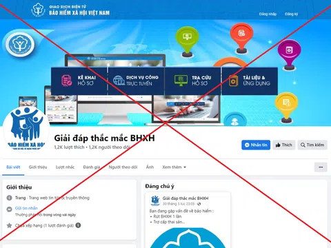 Cảnh báo về việc tiếp tục xuất hiện FanPage giả mạo cơ quan BHXH Việt Nam để lừa đảo, chiếm đoạt tài sản của người dân