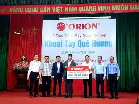 Hà Nội: Công ty Orion Vina hỗ trợ máy nông nghiệp cho nông dân huyện Gia Lâm