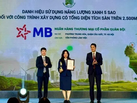 MB đón nhận danh hiệu công trình sử dụng năng lượng xanh năm 2024