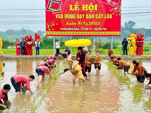 Lễ hội Vua Hùng dạy dân cấy lúa Xuân Ất Tỵ 2025