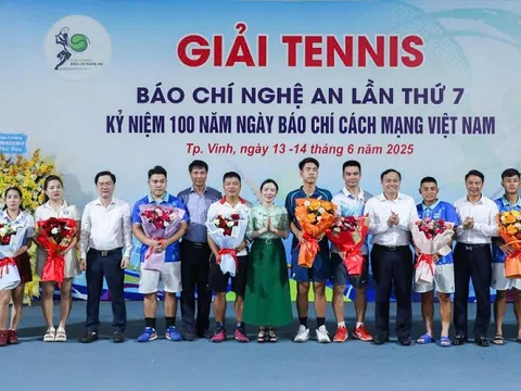 Hơn 200 vận động viên tham gia Giải Tennis Báo chí Nghệ An lần thứ 7