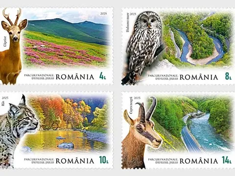 Bộ tem độc đáo về các loài động vật ở Công viên quốc gia Romania