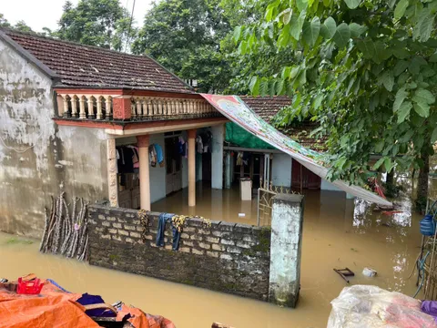 Xã Kim Tân (Thanh Hóa): Nước sông Bưởi dâng cao tràn đê, hàng trăm hộ dân phải di dời khẩn cấp