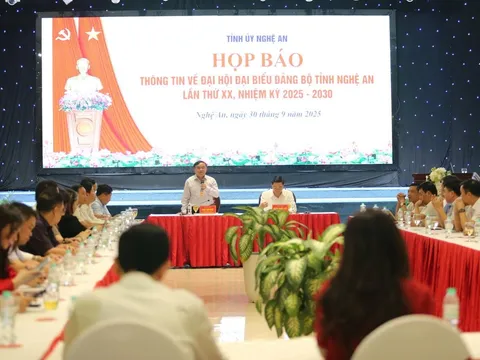 Họp báo thông tin về Đại hội Đảng bộ tỉnh Nghệ An lần thứ XX