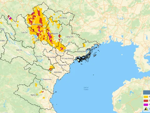 Cảnh báo lũ quét, sạt lở đất, sụt lún đất do mưa lũ hoặc dòng chảy trên khu vực các tỉnh Bắc Bộ, Thanh Hóa và Nghệ An