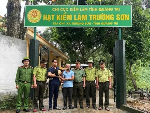 Người dân ở Quảng Trị bàn giao chim hồng hoàng quý hiếm cho cơ quan chức năng