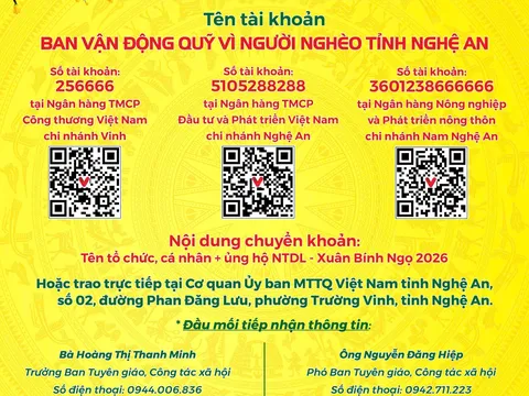 Phát động ủng hộ người nghèo qua Chương trình “Nghĩa tình Dòng Lam - Xuân Bính Ngọ 2026”