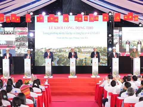 Huế đồng loạt khởi công 3 trường phổ thông nội trú liên cấp ở xã biên giới A Lưới