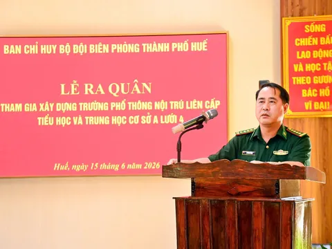 Bộ đội Biên phòng TP Huế ra quân hỗ trợ thi công Trường nội trú liên cấp A Lưới 4